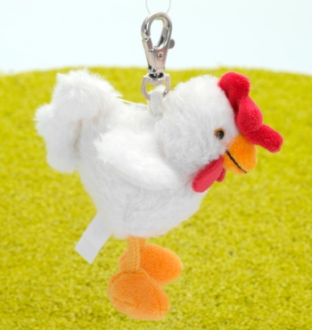 Schlüsselanhänger mit Karabinerhaken Huhn Brunhilde 11cm