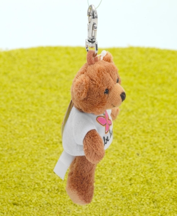 Schlüsselanhänger mit Karabinerhaken Teddy Be Happy 11cm