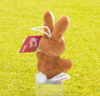 Schlüsselanhänger Supermini Hase Hoppsy braun sitzend 6cm