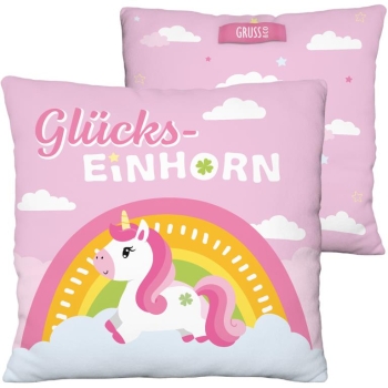Kissen aus Plüsch Einhorn (Glücks-Einhorn)