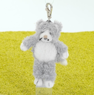 Schlüsselanhänger mit Karabinerhaken Katze Silver 11cm