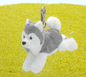 Schlüsselanhänger mit Karabinerhaken Schlittenhund Husky 11cm