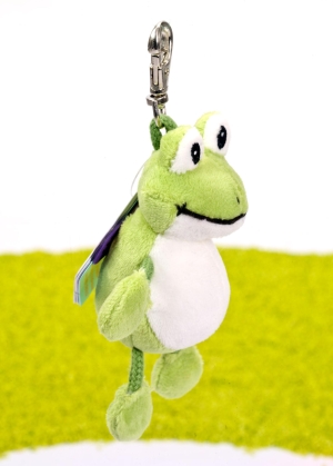 Schlüsselanhänger mit Karabinerhaken Frosch Quark 10cm