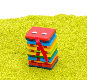 Zauberklapperschlange aus Holz bunt