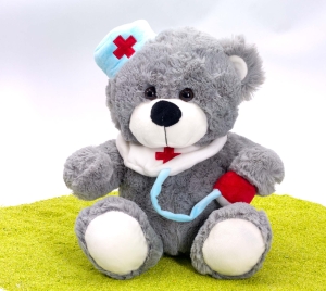 Plüschtier Teddybär Arzt / Ärztin mit Stethoskop
