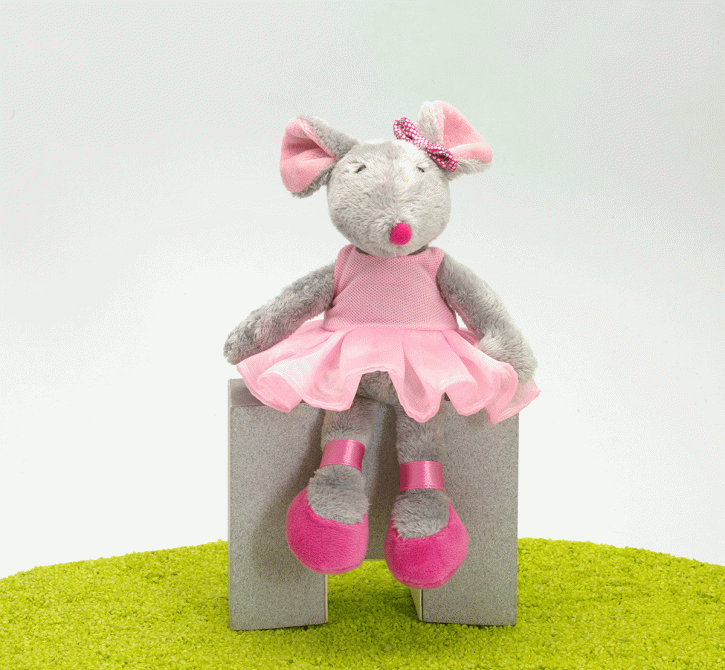 Plüschtier Ballett-Maus 22 cm