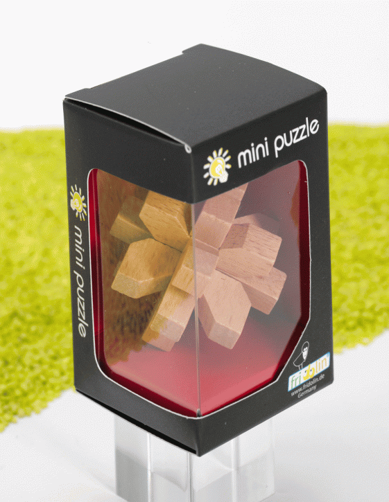 3D IQ Test Holz Puzzle Kristall 4,7 x 7,8 x 4,7 cm