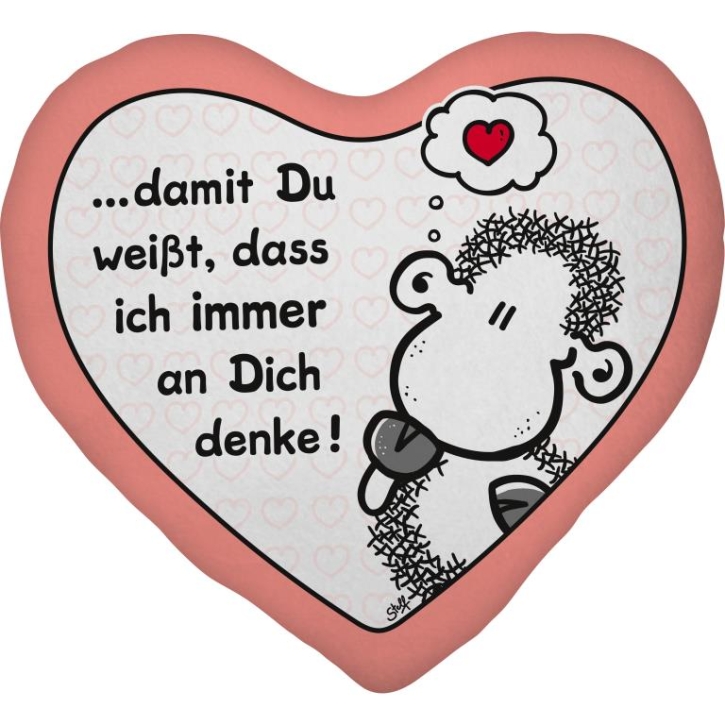 Kissen aus Plüsch Herz Denke